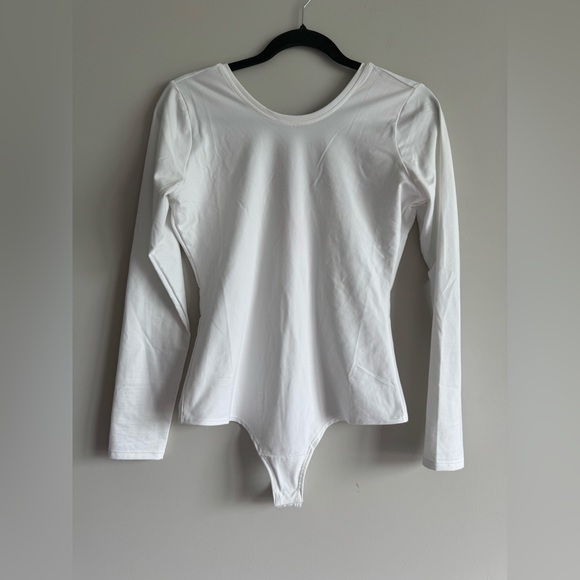 NWOT Spanx Suit Yourself White Long Sleeve Scoop Neck Bodysuit - Picture 3 of 7